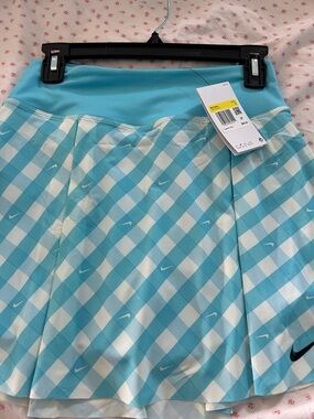 Nike Aqua and White Gingham Pleated Tennis Skirt please check pics
